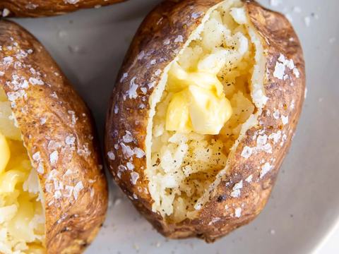 Whole Baked Potatoes with Crispy Salty Crust